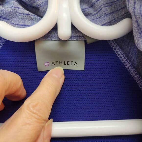 Athleta Blue Striped Hoodie Sweatshirt - Picture 4 of 9